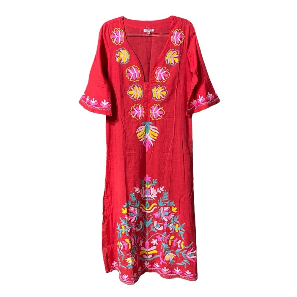 Debbie Katz Red Embroidered Swim Coverup